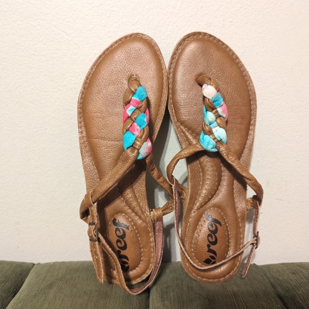 Reef Mayan Sunlight Leather Sandals
